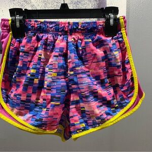 Nike Women's Pink and Blue Athletic Shorts